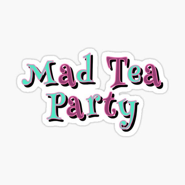 6 PACK STICKER SET alice in Wonderland Mad Hatter Tea Cups Disneyland Disney  World Ride Car Vinyl Waterproof Sticker 