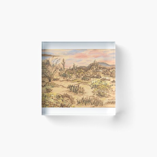 Item preview, Wood burned desert landscape designed and sold by Paintingladycat.