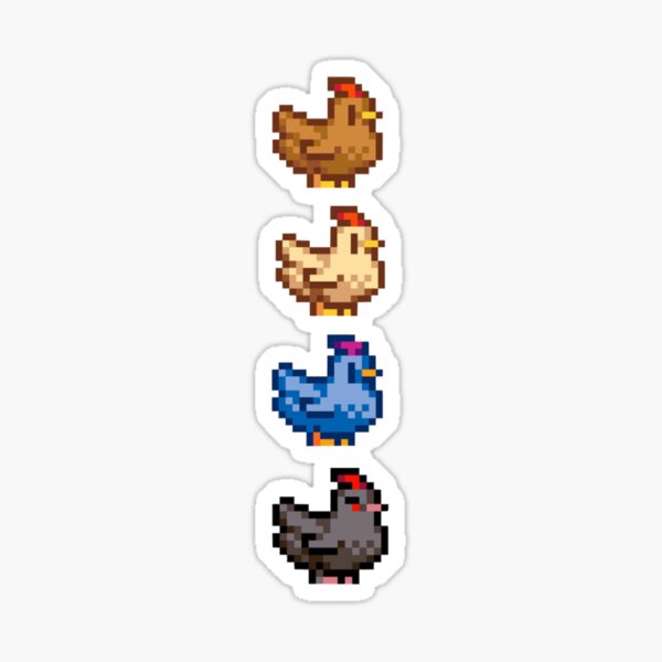 Aperçu de l'œuvre 4 poulets de Stardew Valley créée et vendue par r9440.