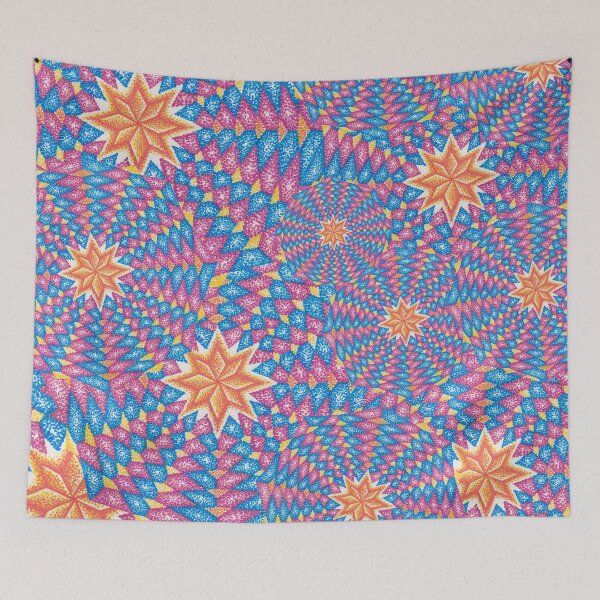 Item preview, Dotting art mandala purple, blue and yellow ponitillism painting designed and sold by MitoP.