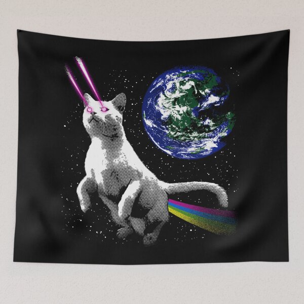 Item preview, Laser Cat in Space - Cat Astronaut in Front of Planet Earth designed and sold by zenspired.