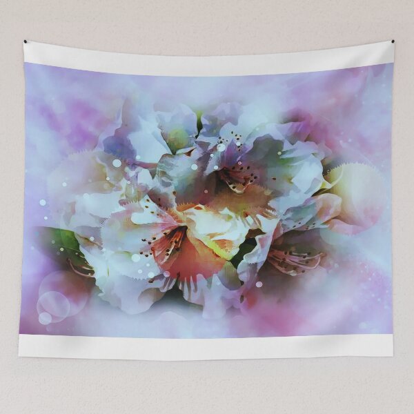 Item preview, Apple blossoms in an abstract design 1 designed and sold by harietteh.