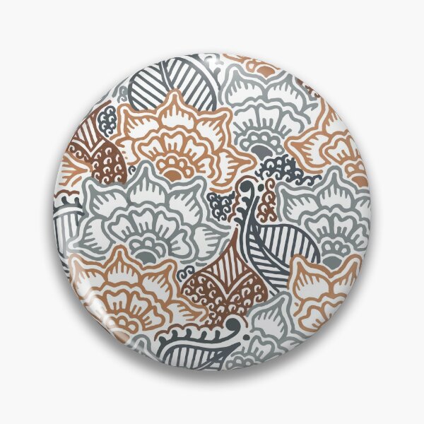 Item preview, Grey and Brown Garden || Nature || Botanical || Henna || Pattern designed and sold by Hilary Leslie.