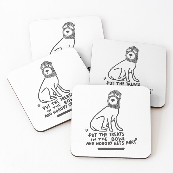 Item preview, Put the treats in the bowl and nobody gets hurt. Funny dogs. Drawing  designed and sold by Tropical Blood.