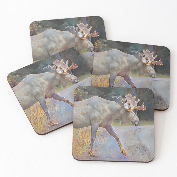 Item preview, Gold Dipped White Moose designed and sold by Just Some Design.