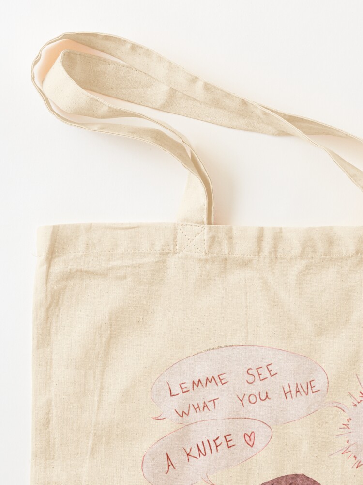Alternate view of Let me see what you have little Mushroom - text Tote Bag