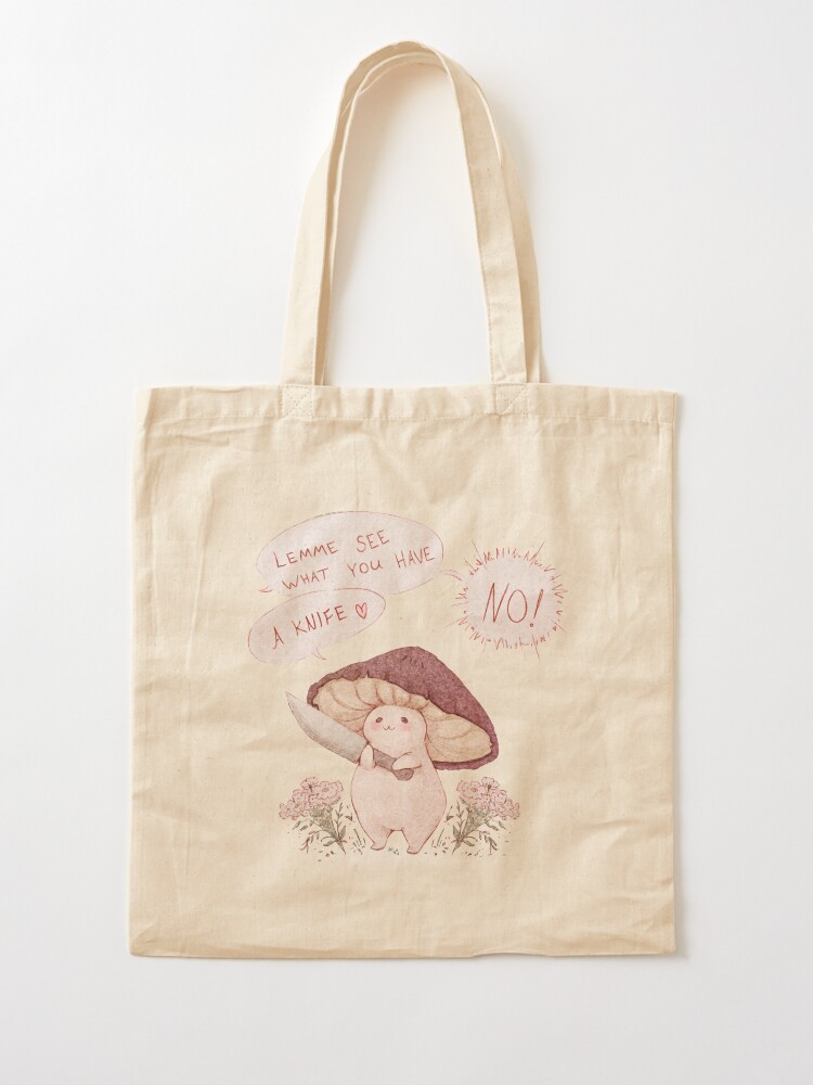 Alternate view of Let me see what you have little Mushroom - text Tote Bag