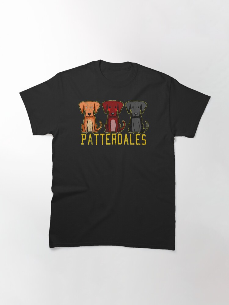 Alternate view of Black Brown Tan Patterdale Terrier Dogs Funny Faded Vintage Classic T-Shirt