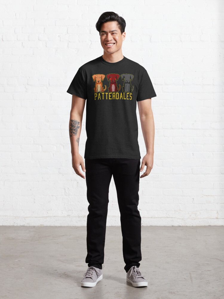 Alternate view of Black Brown Tan Patterdale Terrier Dogs Funny Faded Vintage Classic T-Shirt