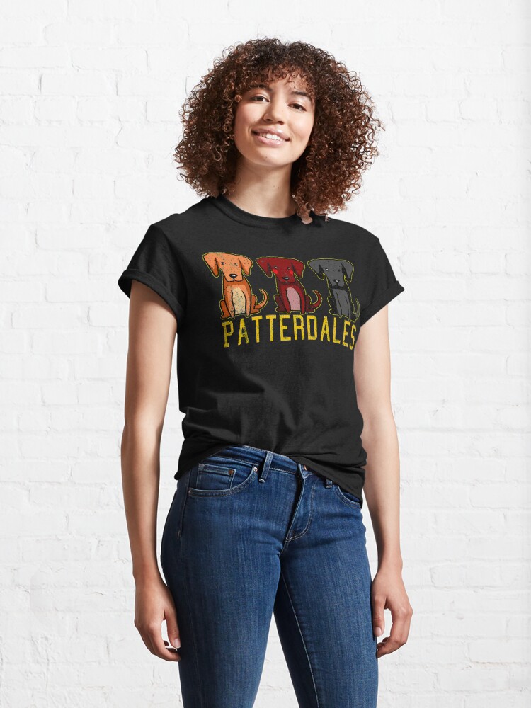 Alternate view of Black Brown Tan Patterdale Terrier Dogs Funny Faded Vintage Classic T-Shirt