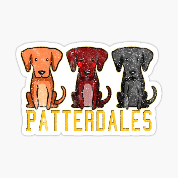 Black Brown Tan Patterdale Terrier Dogs Funny Faded Vintage Sticker