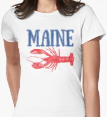 Maine Watercolor Lobster - Maine Lobster Women's Fitted T-Shirt