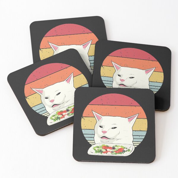 Item preview, Cat Meme Funny, Retro Yelling At Cats Eating Salad Print designed and sold by PackAPunch.