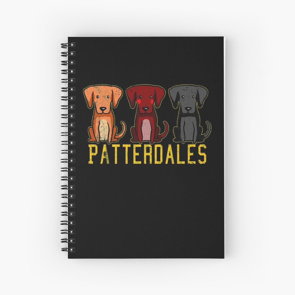 Black Brown Tan Patterdale Terrier Dogs Funny Faded Vintage Spiral Notebook