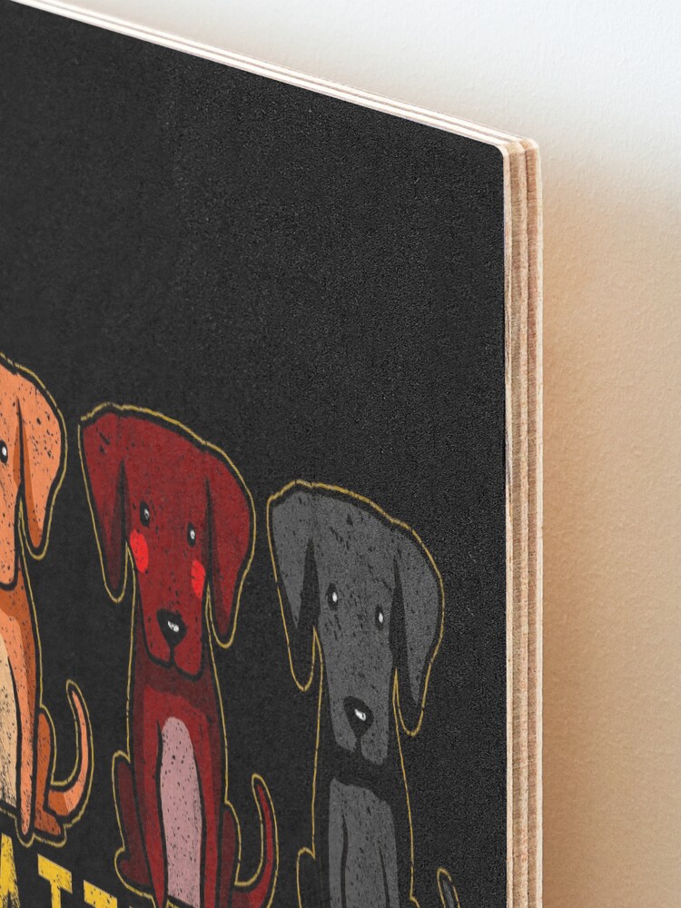 Alternate view of Black Brown Tan Patterdale Terrier Dogs Funny Faded Vintage Mounted Print