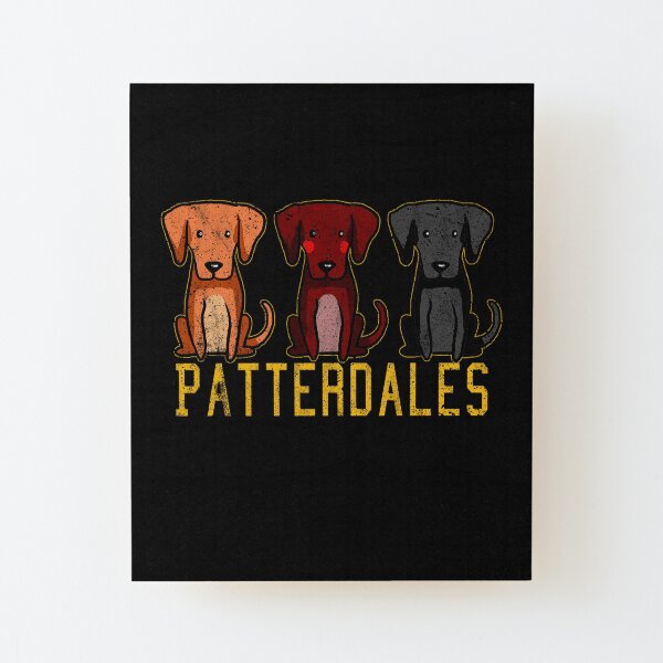 Black Brown Tan Patterdale Terrier Dogs Funny Faded Vintage Wood Mounted Print
