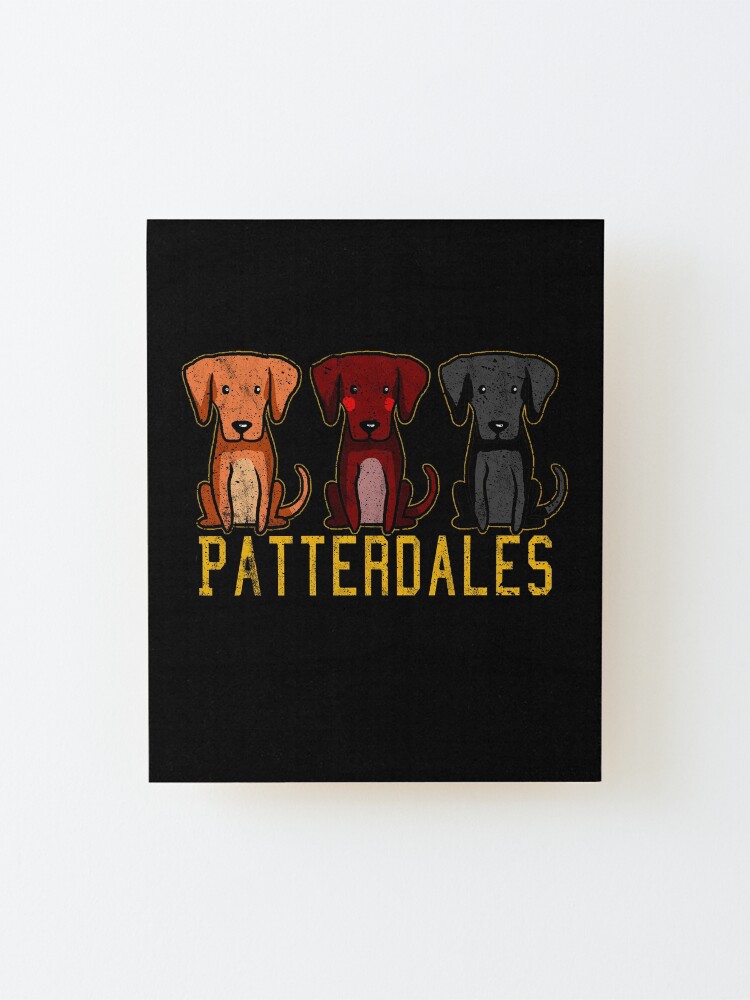 Alternate view of Black Brown Tan Patterdale Terrier Dogs Funny Faded Vintage Mounted Print