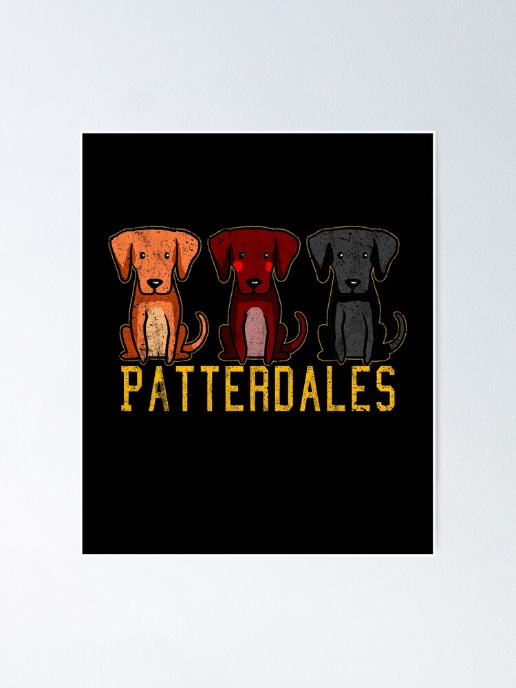 Alternate view of Black Brown Tan Patterdale Terrier Dogs Funny Faded Vintage Poster