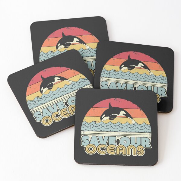 Item preview, Save Our Oceans, Orca Whale Print. Retro Climate Change Graphic designed and sold by PackAPunch.
