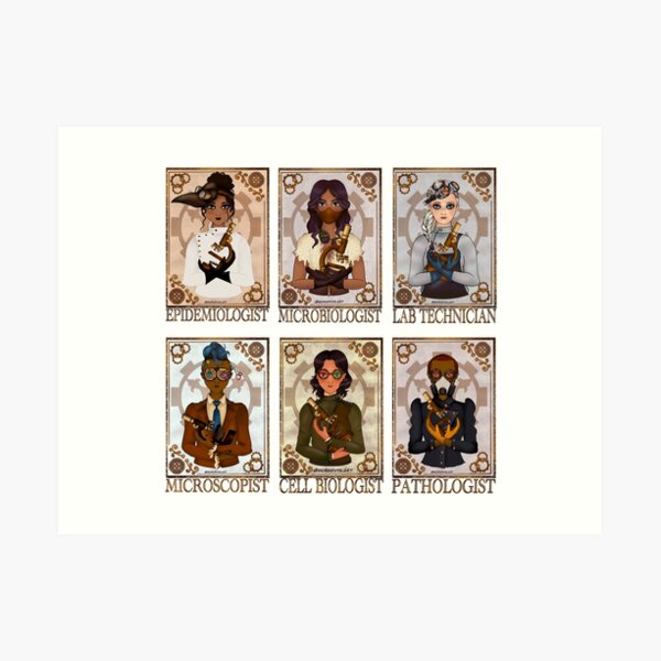 Microscopists (Steampunk Art) Art Print