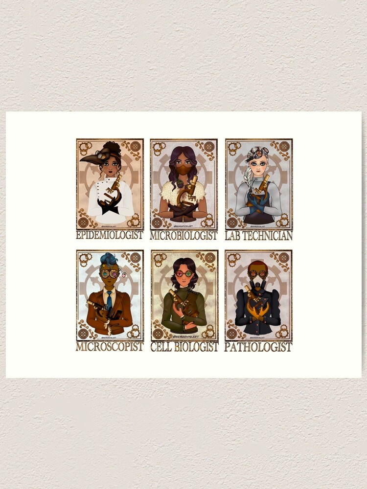 Alternate view of Microscopists (Steampunk Art) Art Print