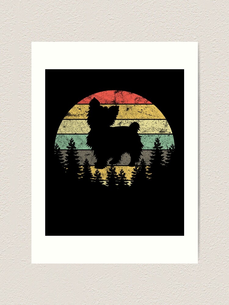 Alternate view of Yorkshire Terrier Yorkie Dog Sunset Vintage Retro Yorkie Art Print