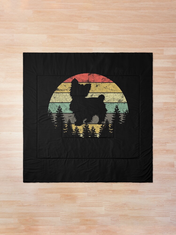Alternate view of Yorkshire Terrier Yorkie Dog Sunset Vintage Retro Yorkie Comforter