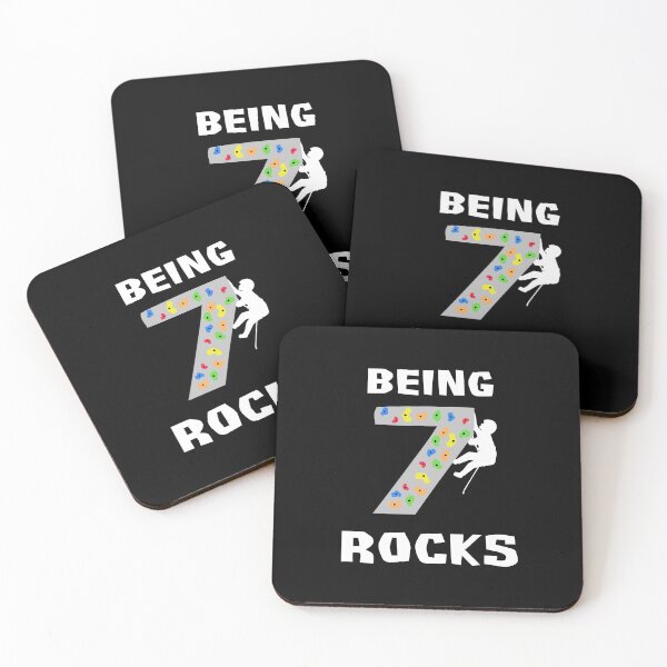 Item preview, Being 7 Rocks Rock Climbing Bouldering Birthday Gift designed and sold by fatamyfan1.
