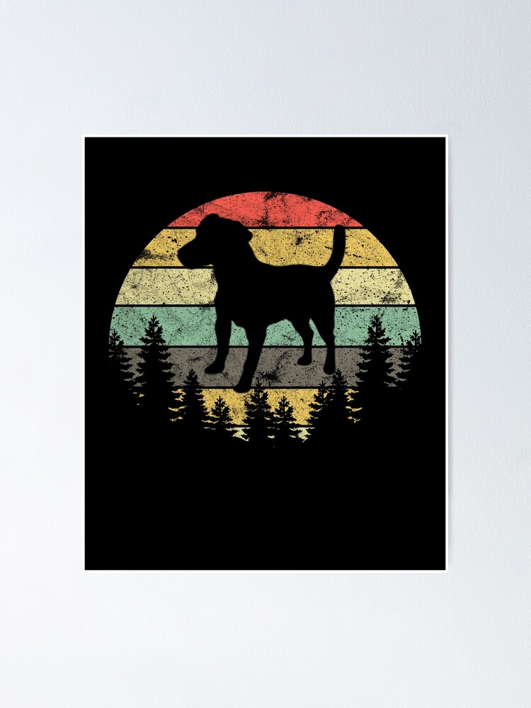 Alternate view of Patterdale Terrier Dog Retro Sun Forest Patterdale Puppy Poster