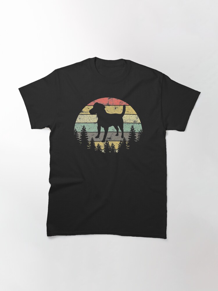 Alternate view of Patterdale Terrier Dog Retro Sun Forest Patterdale Puppy Classic T-Shirt
