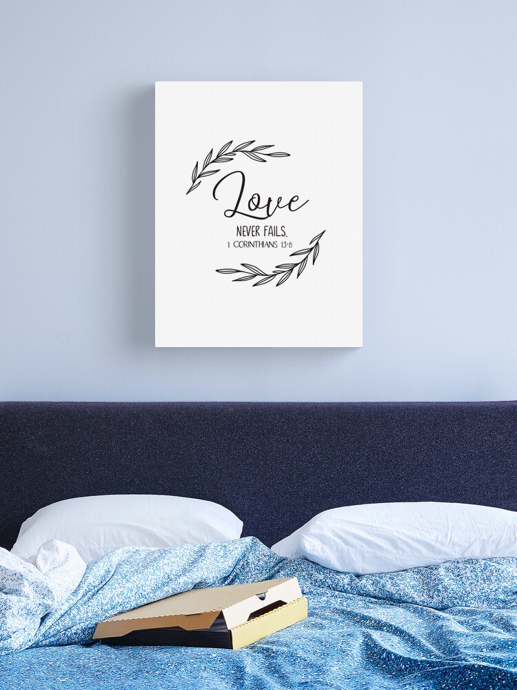 Scripture Walls Love Never Fails Corinthians 13:7 Bible Verse Canvas C -  Express Your Love Gifts