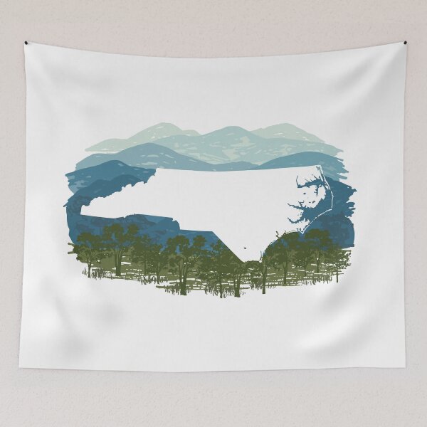 Item preview, North Carolina State Map Silhouette - Blue Ridge designed and sold by rachelhirst.
