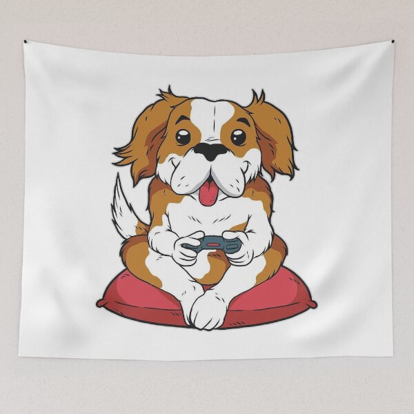 Item preview, Happy puppy dog gamer designed and sold by MindChirp.