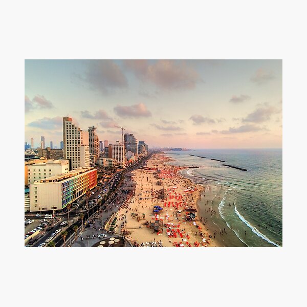 Item preview, Tel Aviv sunset drone photo designed and sold by Matan Hirsch.