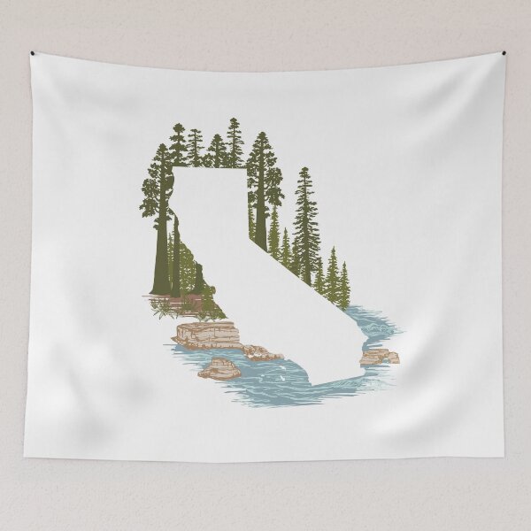 Item preview, California State Map Silhouette - Redwoods designed and sold by rachelhirst.