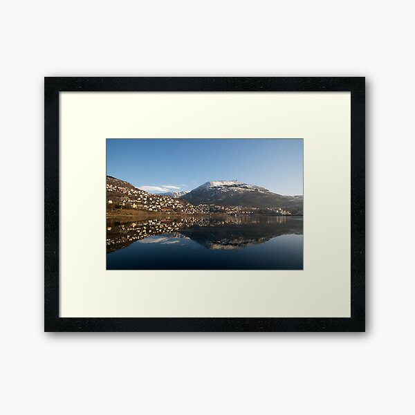 Sunny Bergen - Store Lungegårdsvann and Mt. Ulriken Framed Art Print