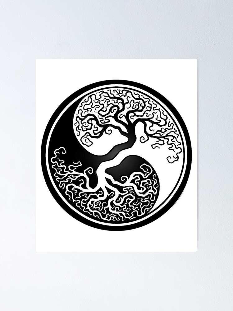 Baum des Lebens Yin Yang Scared Geometry Design | Poster
