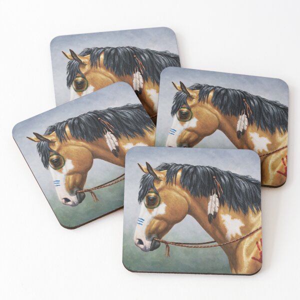 Item preview, Buckskin Pinto Mustang Native American War Horse designed and sold by csforest.