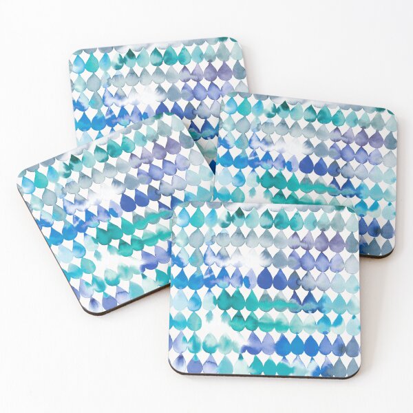 Item preview, Color rain drops - Blue storm painted with watercolor designed and sold by ninoladesign.