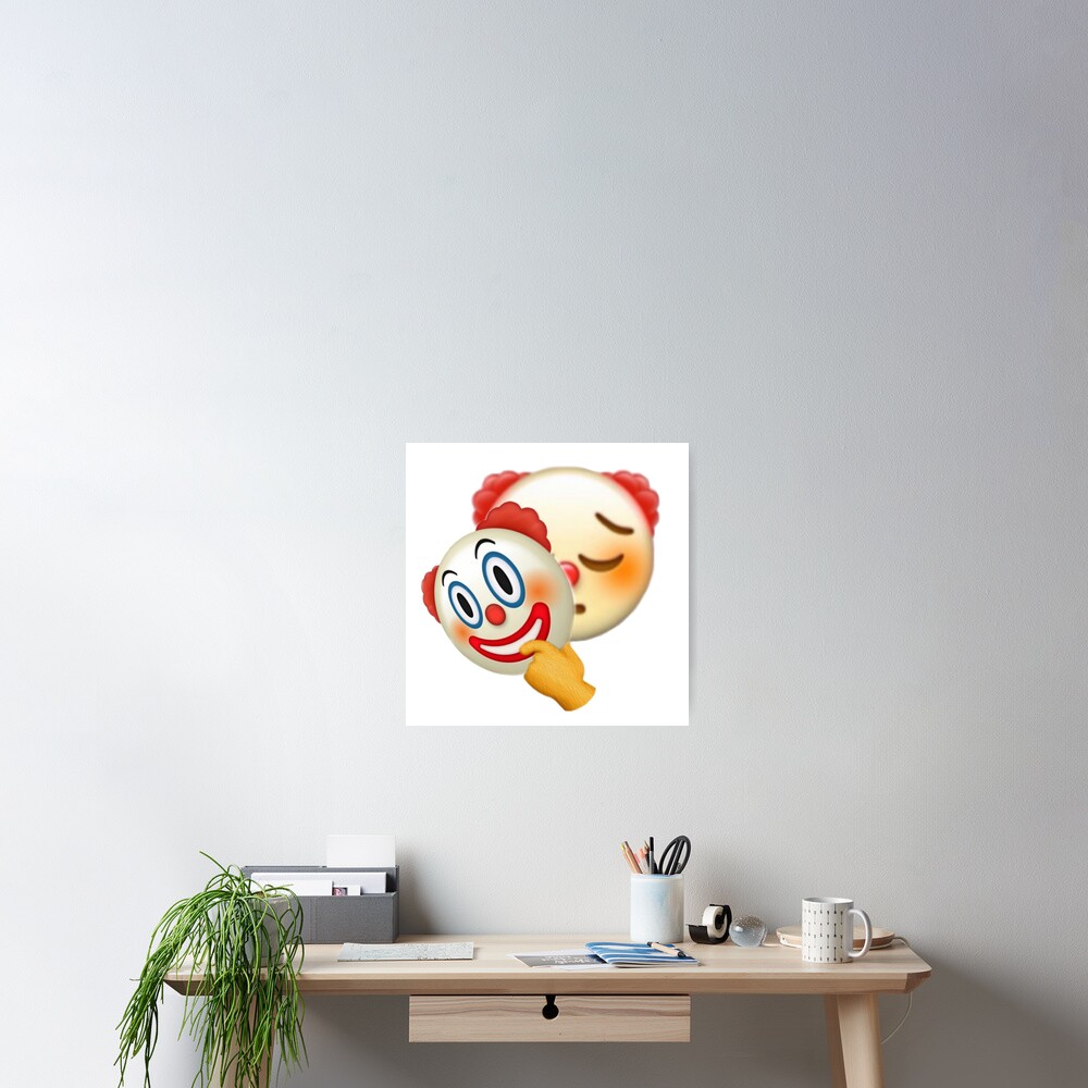 Sad Clown Mask Emoji Poster For Sale By Lbfest Redbubble   Cposter,small,square Product,1000x1000.2u2 