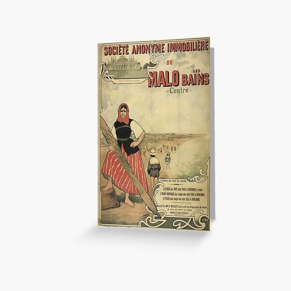 Item preview, Malo les Bains vintage travel poster designed and sold by stickart-marek.