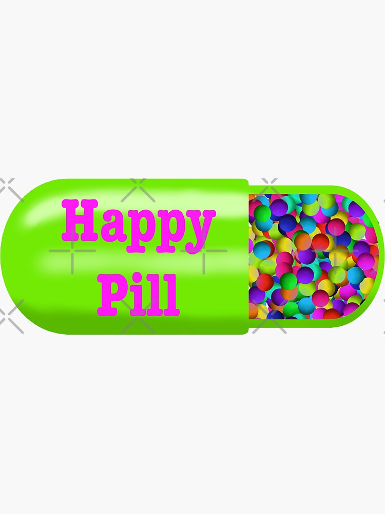 "Happy Pill" Sticker for Sale by JossSperdutoArt Redbubble