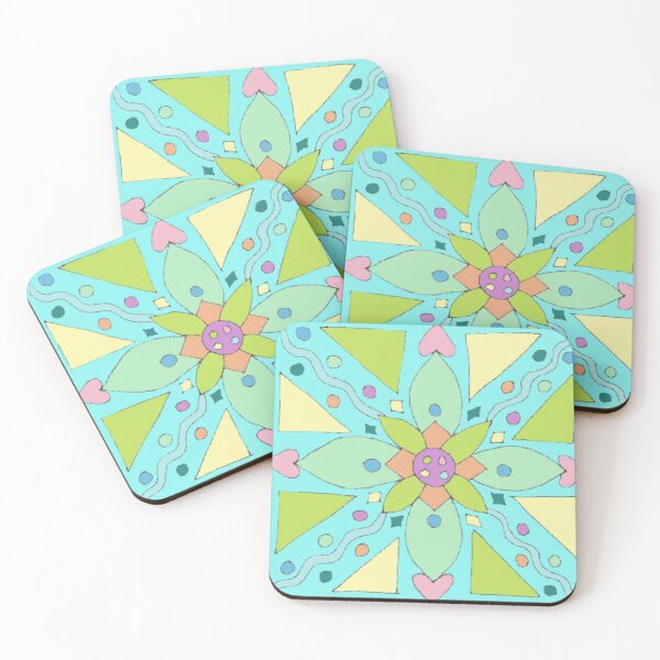 Item preview, Lala Squiggle Tile Doodle Aqua designed and sold by LalaDoodleBug.