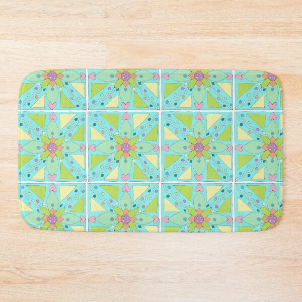 Item preview, Lala Squiggle Tile Doodle Aqua designed and sold by LalaDoodleBug.