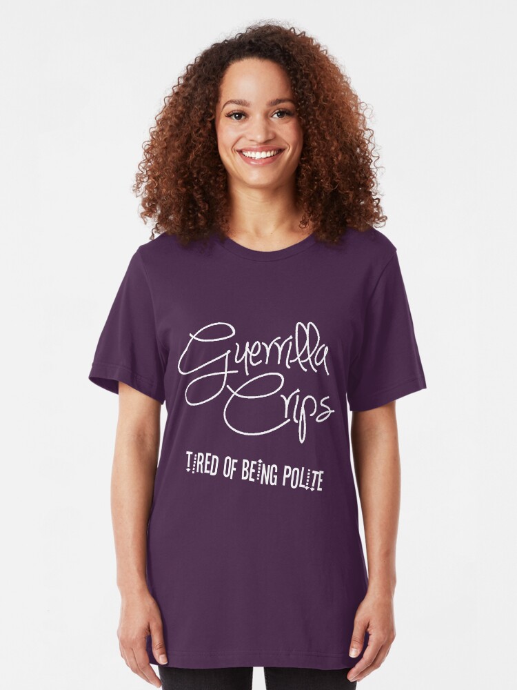 Alternate view of Guerrilla Crips - on dark Slim Fit T-Shirt