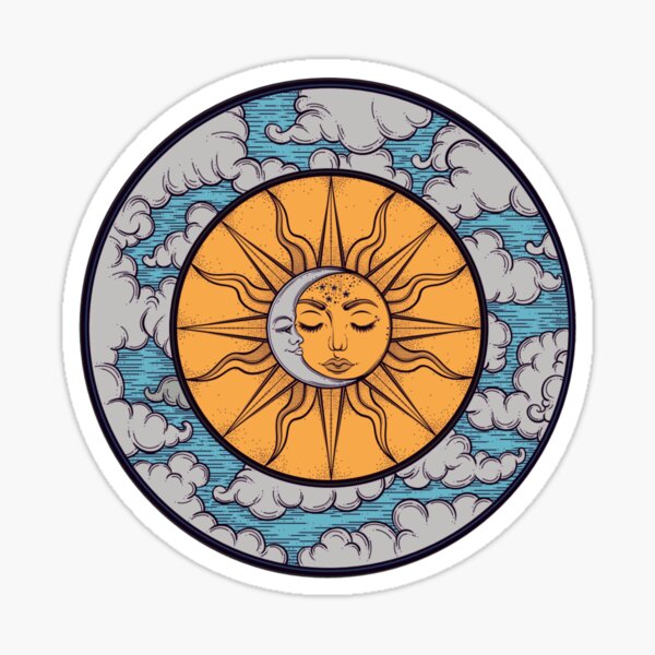 Sun Moon Illustration' Sticker