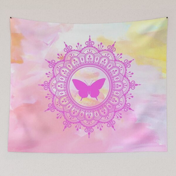 Item preview, Pink Butterfly Mandala Watercolor designed and sold by nochillaly.