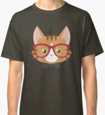 Camiseta clásica Naranja Tabby Hipster Cat