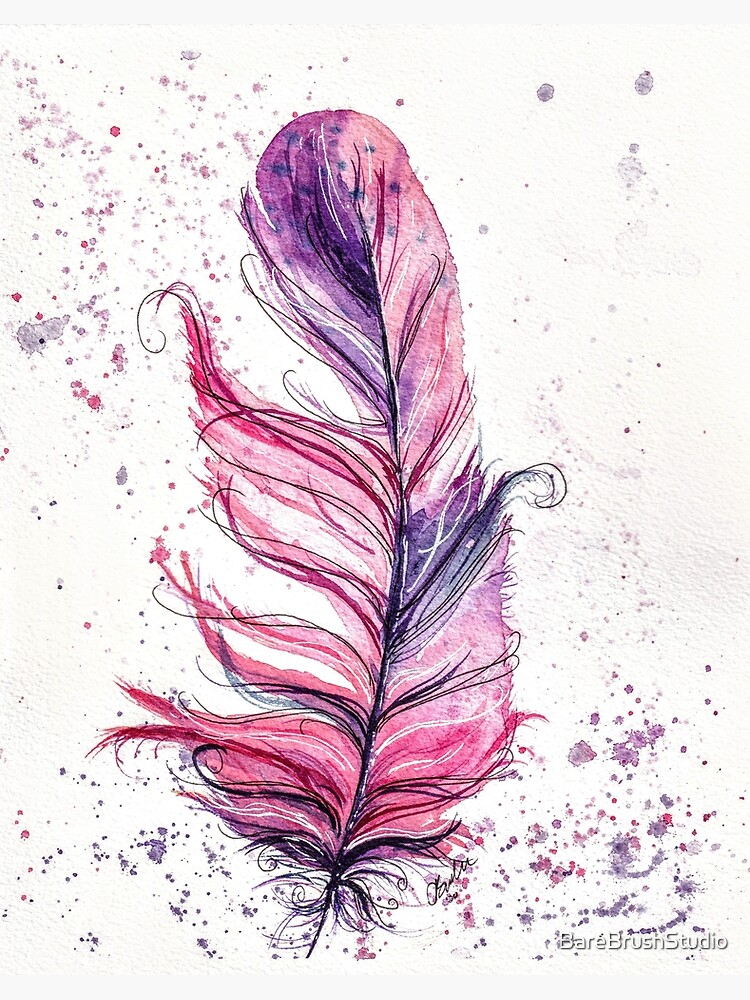 Red feather pen | Art Board Print