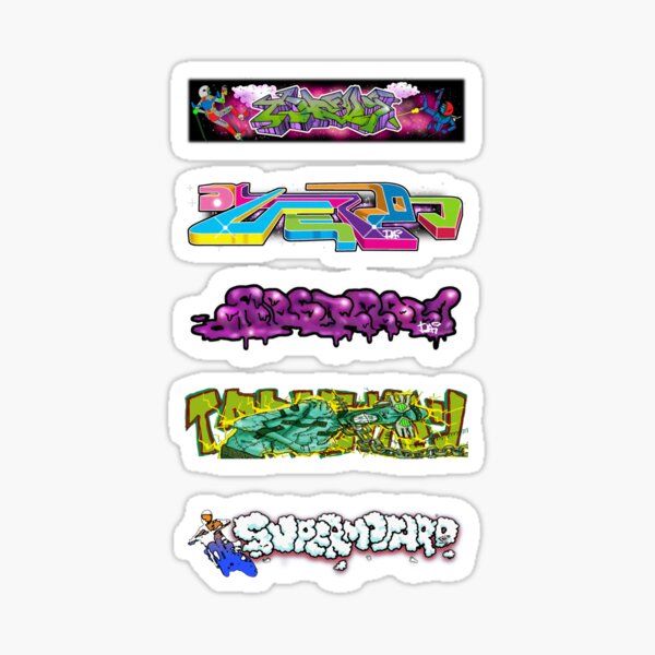 Vista previa del artículo con la obra «Jet Set Radio Future Graffiti Sticker Sheet # 9 (¡5 pegatinas gigantes de alta calidad!)», diseñado y vendido por Everyday Designs.